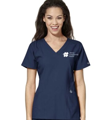 6155 W123 Stylized V-Neck Top
