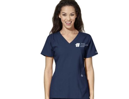 6155 W123 Stylized V-Neck Top