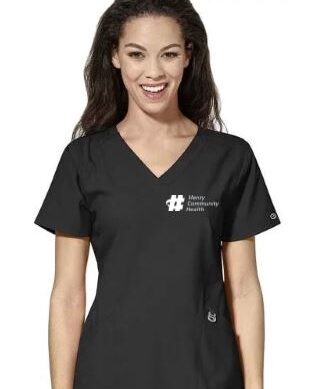 6155 W123 Stylized V-Neck Top