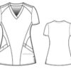 6155 W123 Stylized V-Neck Top - Image 2