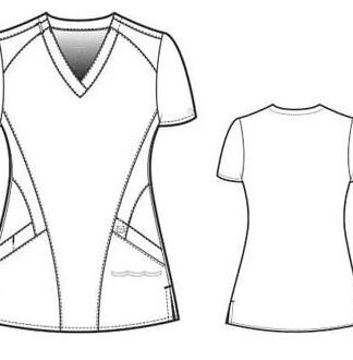 6155 W123 Stylized V-Neck Top