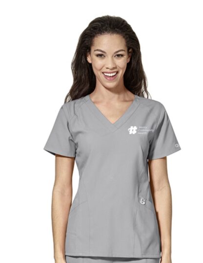 6155 W123 Stylized V-Neck Top