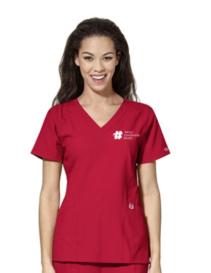 6155 W123 Stylized V-Neck Top