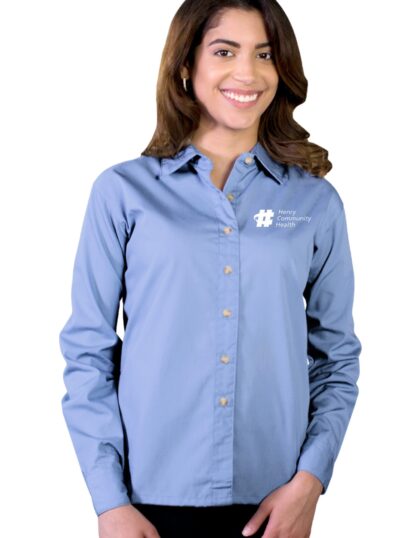 6216 L/S Superblend Poplin Shirt with Bone Buttons