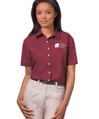 6216S S/S Superblend Poplin Shirt with Bone Buttons