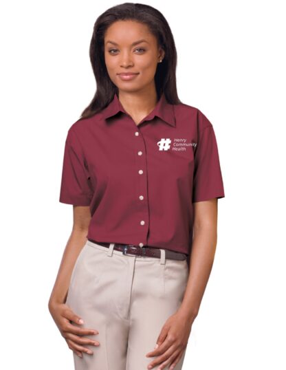 6216S S/S Superblend Poplin Shirt with Bone Buttons