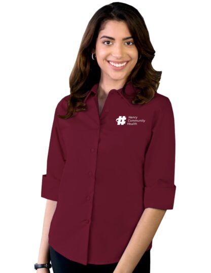 6218 3/4 Sleeve Stretch Poplin Shirt