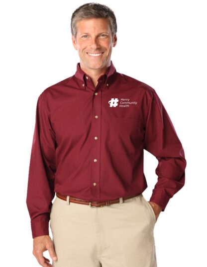 7216 L/S Superblend Poplin Shirt with Bone Buttons