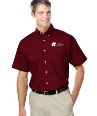 7216S S/S Superblend Poplin Shirt with Bone Buttons