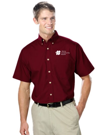 7216S S/S Superblend Poplin Shirt with Bone Buttons