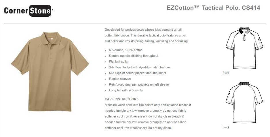 CS414 CornerStone® - EZCotton⢠Tactical Polo - Image 2