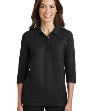 Port Authority Ladies Silk Touch 3/4-Sleeve Polo. L562