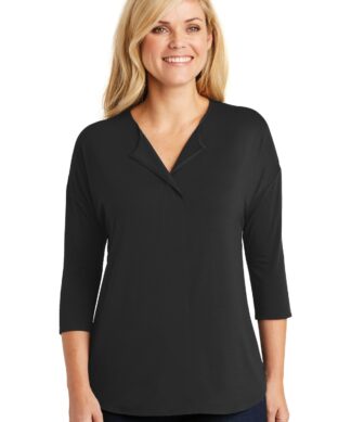 Port Authority Ladies Concept 3/4-Sleeve Soft Split Neck Top. LK5433