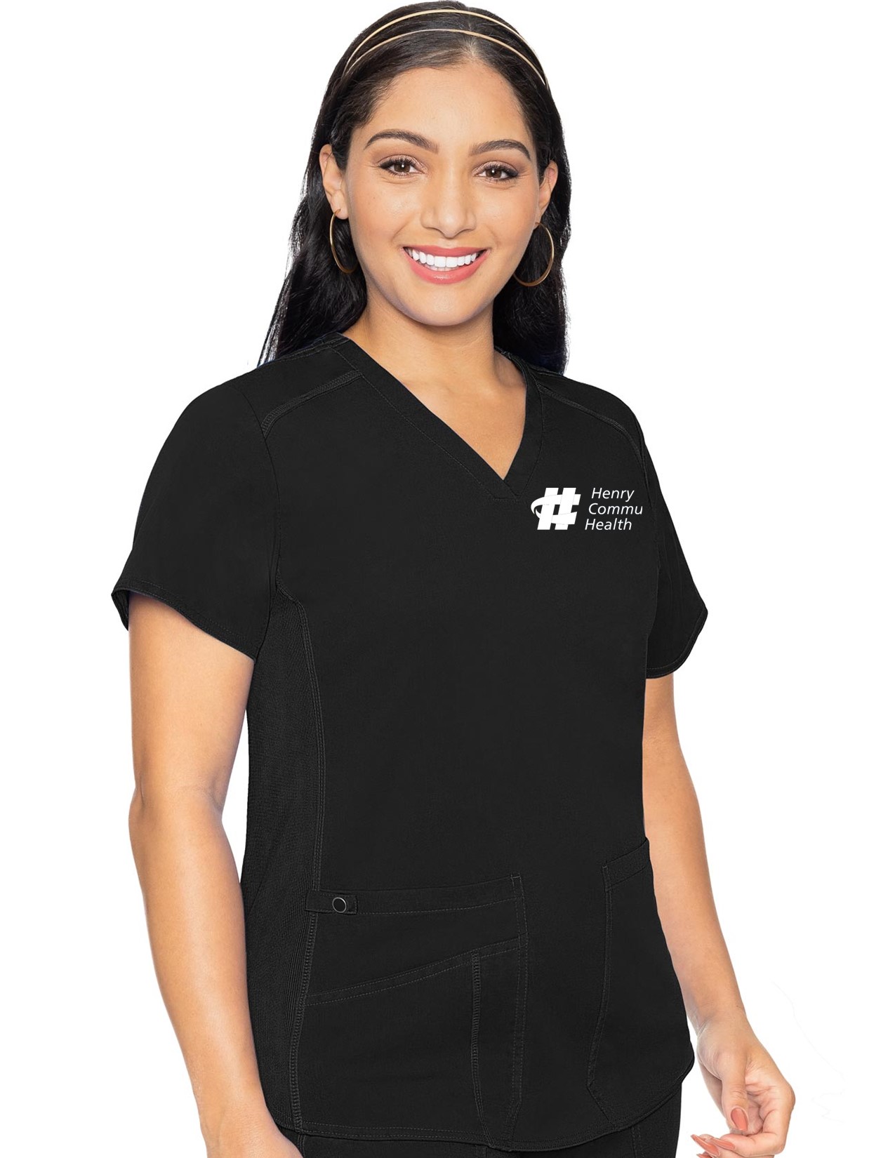 MC7459 Med Couture Touch Women's V-Neck Shirttail Top