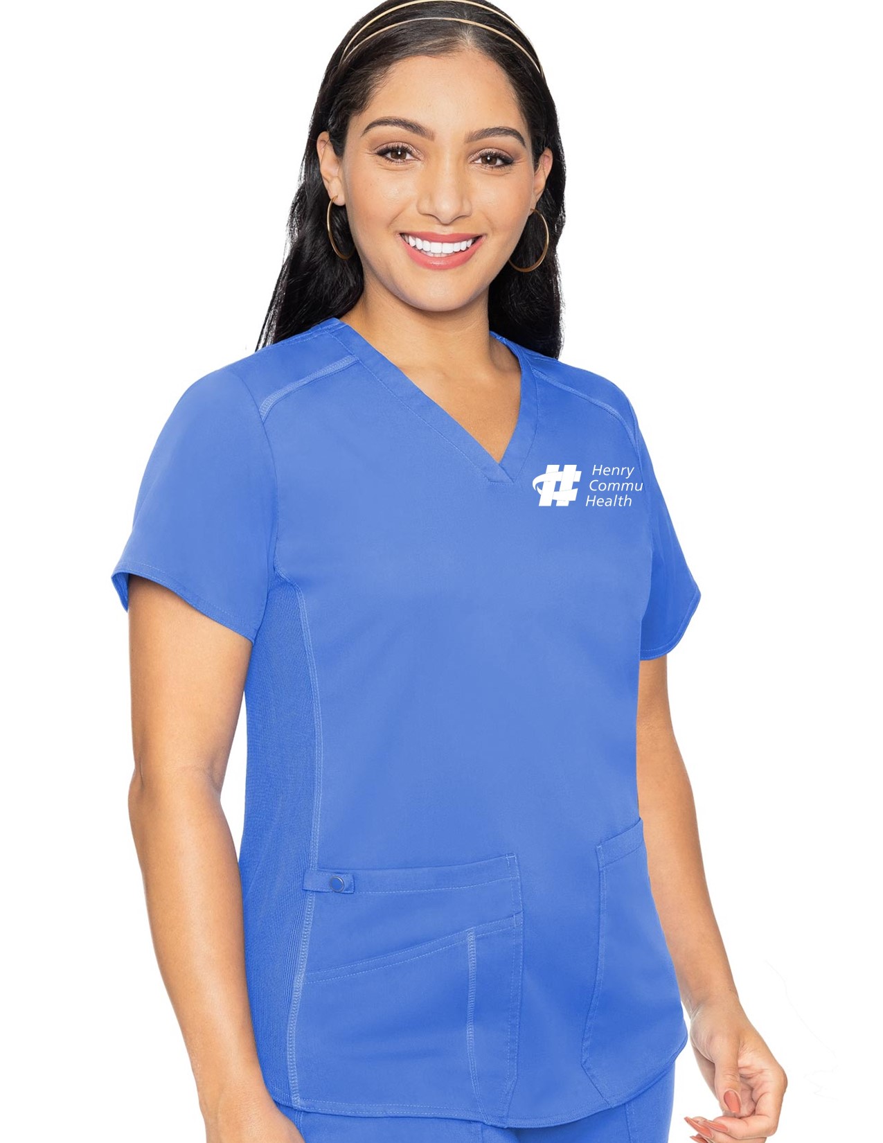 MC7459 Med Couture Touch Women's V-Neck Shirttail Top