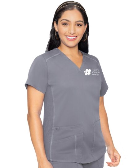 MC7459 Med Couture Touch Women's V-Neck Shirttail Top