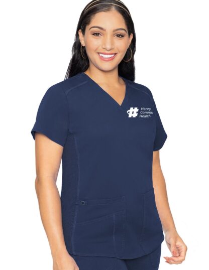 MC7459 Med Couture Touch Women's V-Neck Shirttail Top