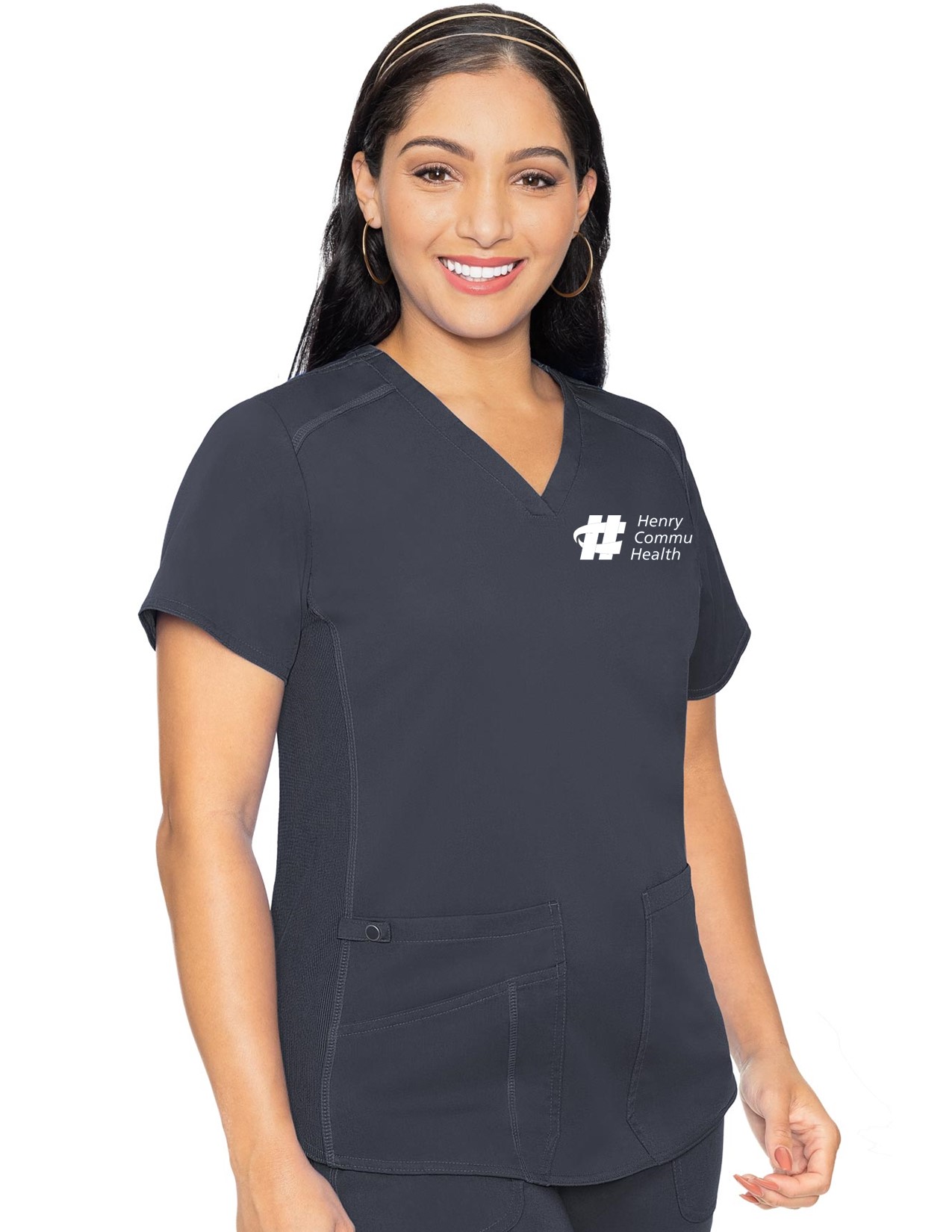MC7459 Med Couture Touch Women's V-Neck Shirttail Top