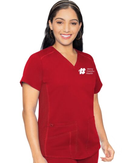 MC7459 Med Couture Touch Women's V-Neck Shirttail Top