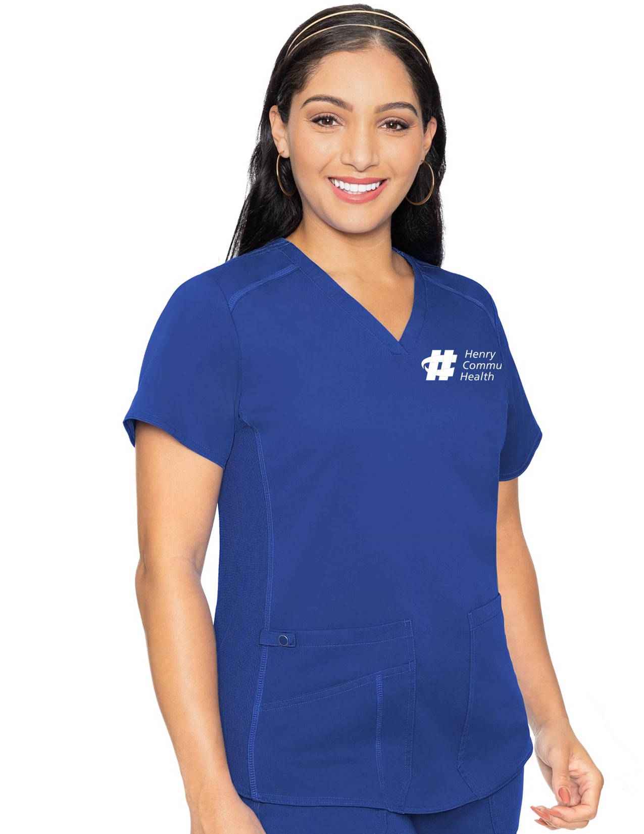 MC7459 Med Couture Touch Women's V-Neck Shirttail Top