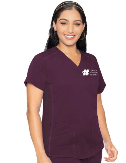 MC7459 Med Couture Touch Women's V-Neck Shirttail Top