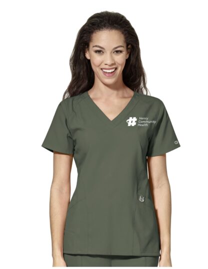 6155 W123 Stylized V-Neck Top