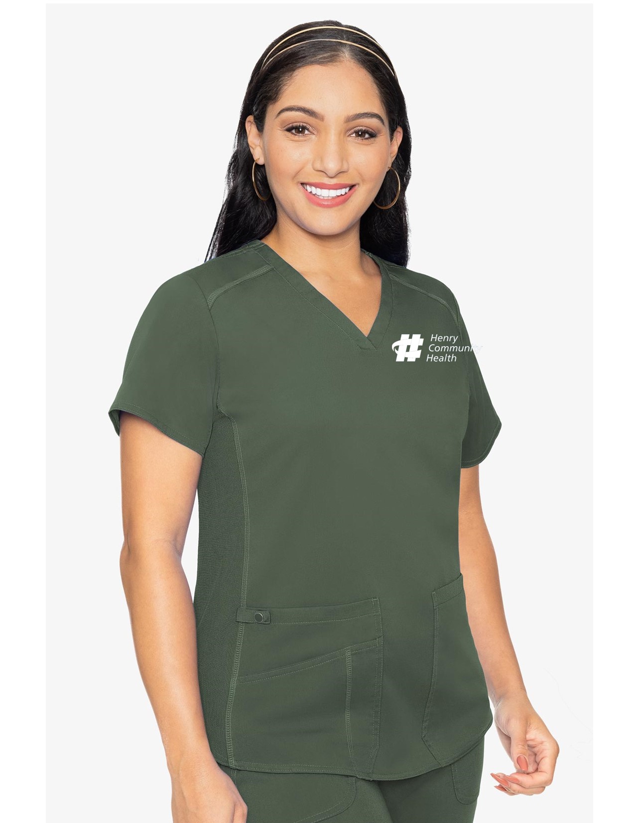 MC7459 Med Couture Touch Women's V-Neck Shirttail Top