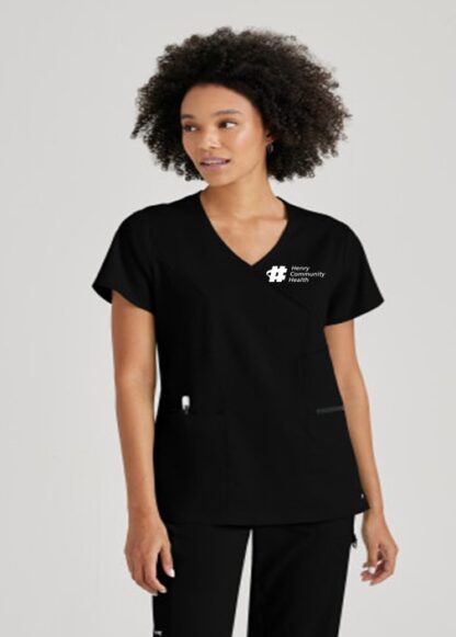 GRST001 Spandex Stretch Kim Mock Wrap Top