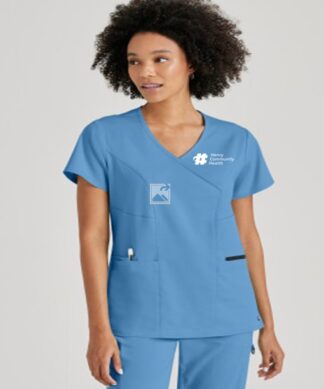 GRST001 Spandex Stretch Kim Mock Wrap Top