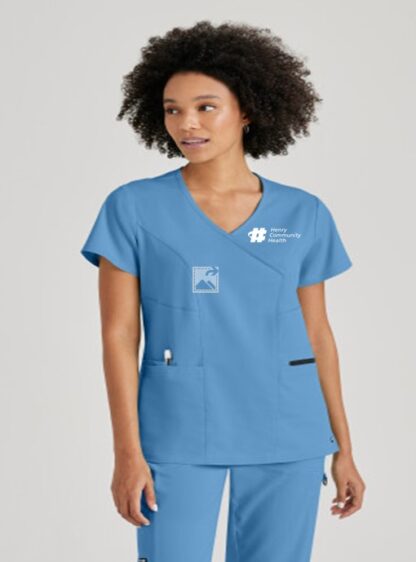 GRST001 Spandex Stretch Kim Mock Wrap Top
