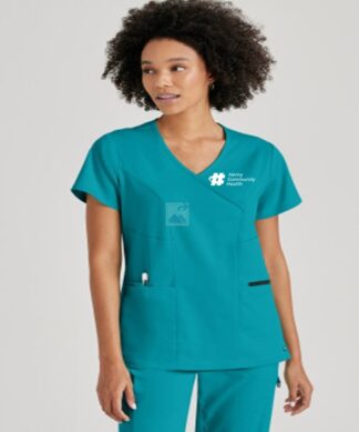 GRST001 Spandex Stretch Kim Mock Wrap Top