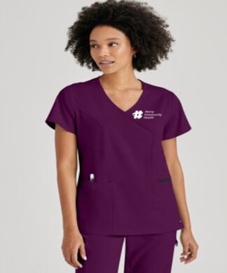 GRST001 Spandex Stretch Kim Mock Wrap Top