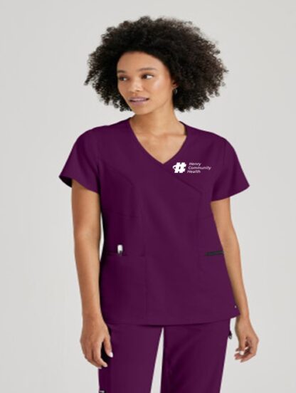 GRST001 Spandex Stretch Kim Mock Wrap Top