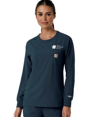 C13610 Force Cross-Flex Crew Neck Long Sleeve Scrub Top