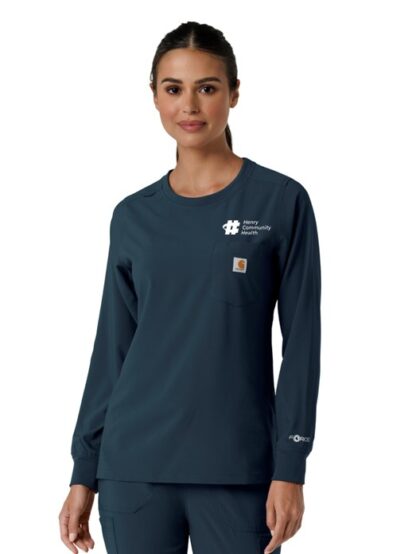C13610 Force Cross-Flex Crew Neck Long Sleeve Scrub Top