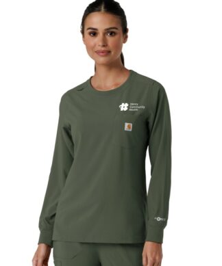 C13610 Force Cross-Flex Crew Neck Long Sleeve Scrub Top