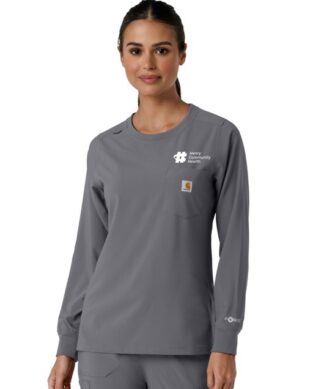 C13610 Force Cross-Flex Crew Neck Long Sleeve Scrub Top