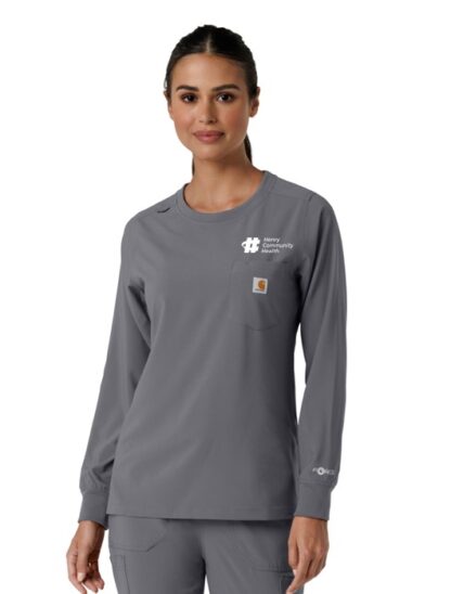 C13610 Force Cross-Flex Crew Neck Long Sleeve Scrub Top