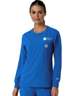 C13610 Force Cross-Flex Crew Neck Long Sleeve Scrub Top