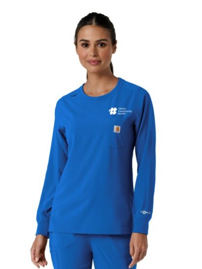 C13610 Force Cross-Flex Crew Neck Long Sleeve Scrub Top
