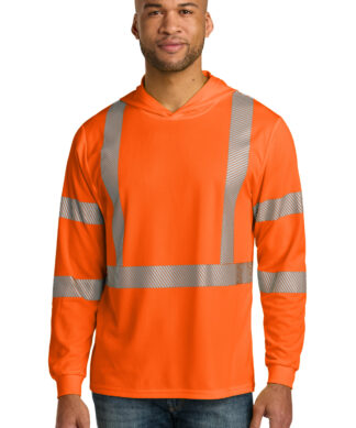 CornerStone ANSI 107 Class 3 Long Sleeve Segmented Tape Hooded Tee CS208
