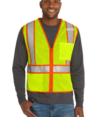 CornerStone ANSI 107 Class 2 Mesh Zippered Two-Tone Vest. CSV103