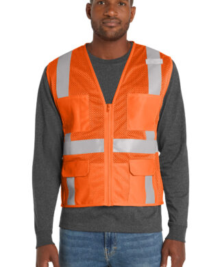 CornerStone ANSI 107 Class 2 Mesh Six-Pocket Zippered Vest. CSV104