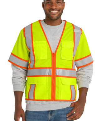 CornerStone ANSI 107 Class 3 Surveyor Mesh Zippered Two-Tone Short Sleeve Vest. CSV106