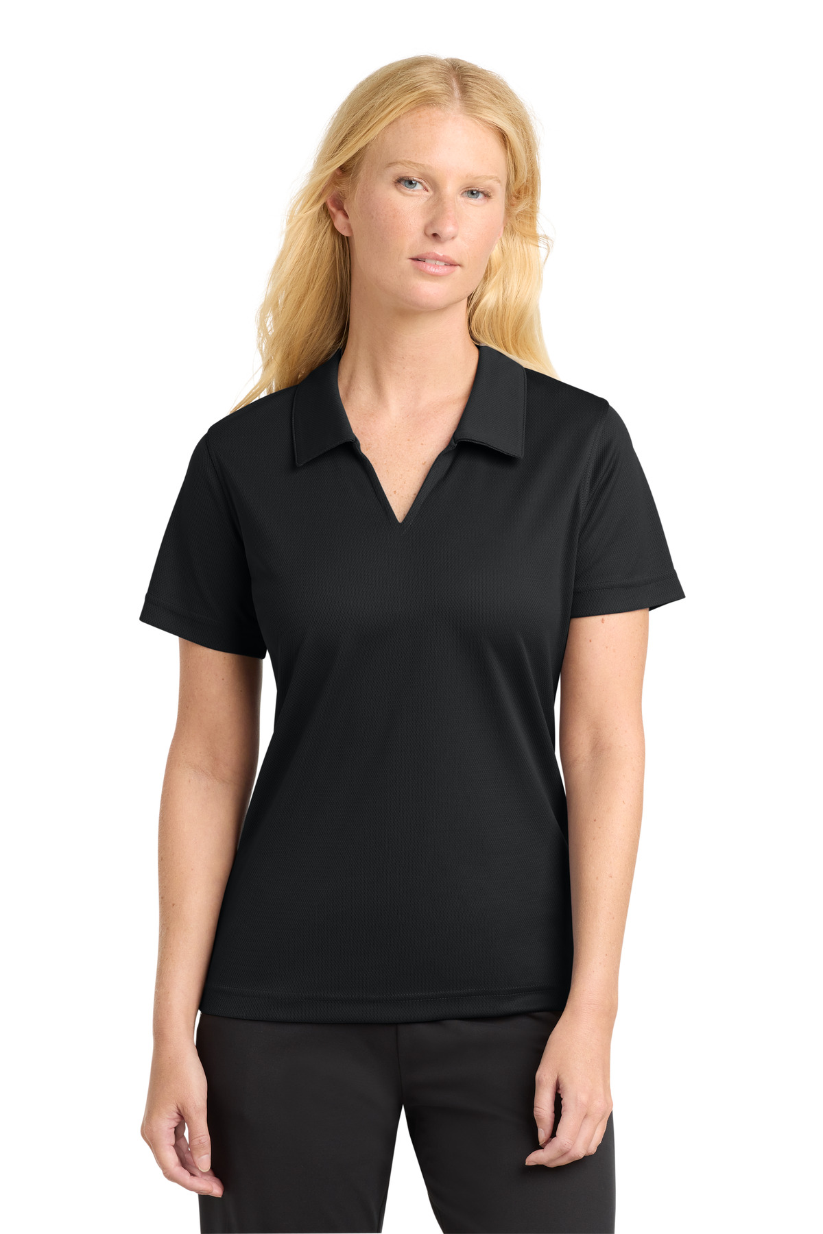 Sport-Tek Women's Dri-Mesh V-Neck Polo. L469