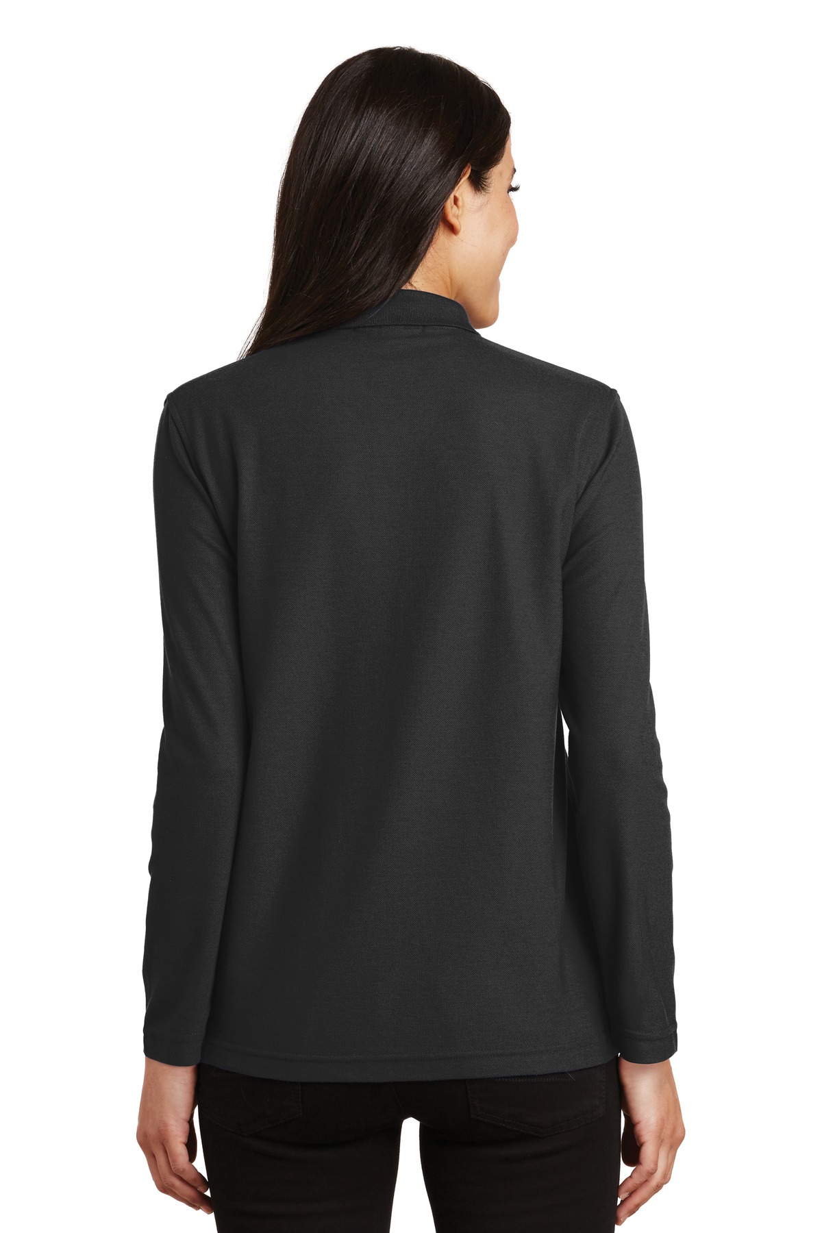 Port Authority Women's Silk Touch Long Sleeve Polo. L500LS - Image 2
