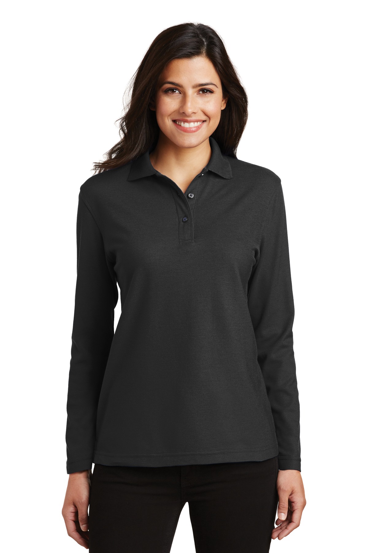 Port Authority Women's Silk Touch Long Sleeve Polo. L500LS