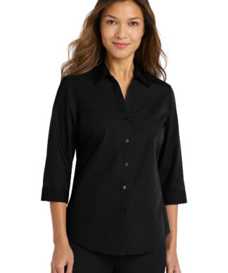 Port Authority Women's 3/4-Sleeve Carefree Poplin Shirt. LW102