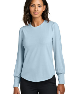 Mercer+Mettle Women's Stretch Jersey Long Sleeve Blouson Top MM1019