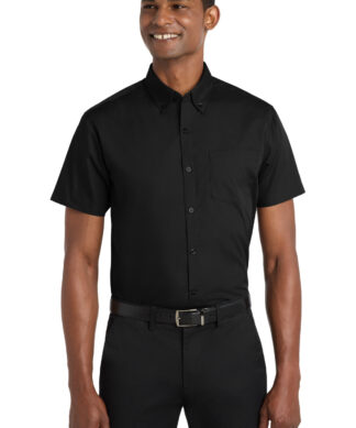 Port Authority Short Sleeve Carefree Poplin Shirt. W101